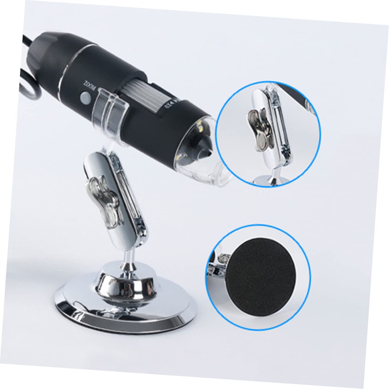 CIYODO 1600x Digital Microscope for Phone Camera 8 Led Magnifier Scope Metal Stand Magnification Compatible