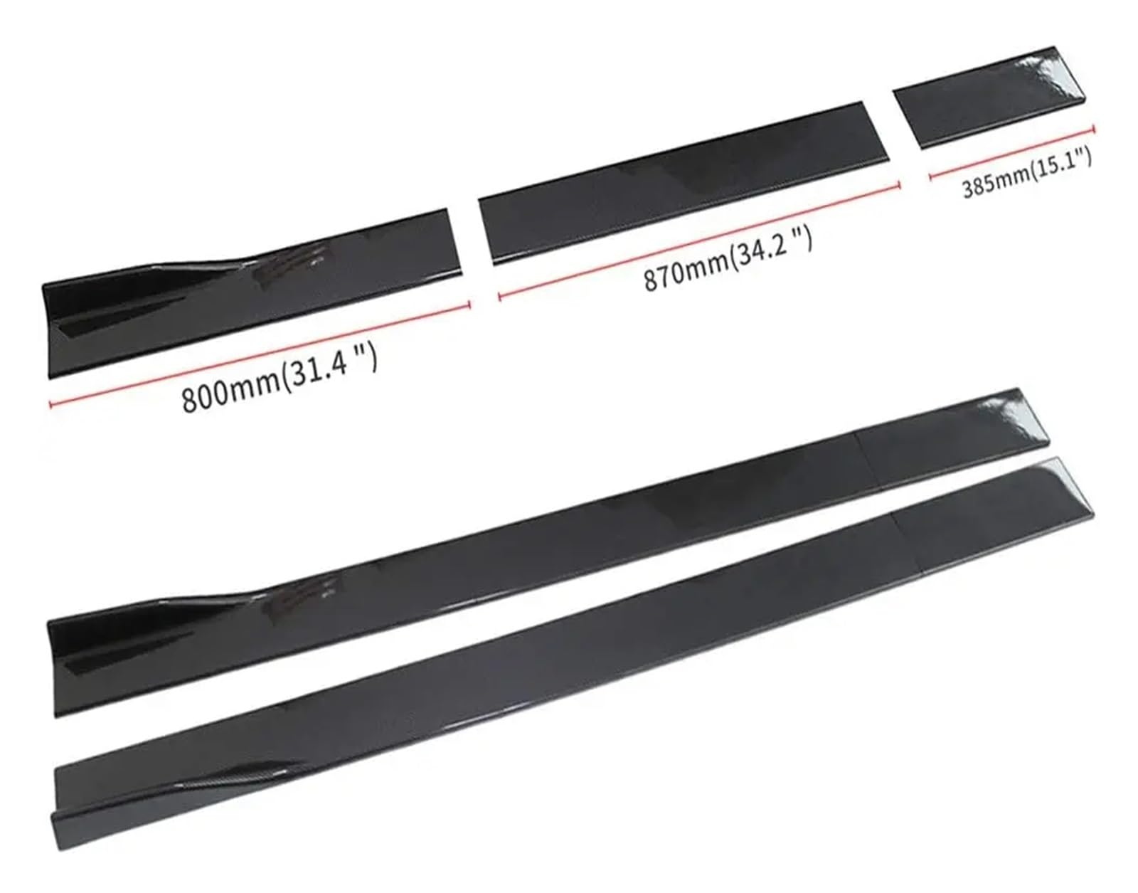 Minigonne Laterali Auto Universali 2 Pezzi - In Plastica Nera Per Parafango