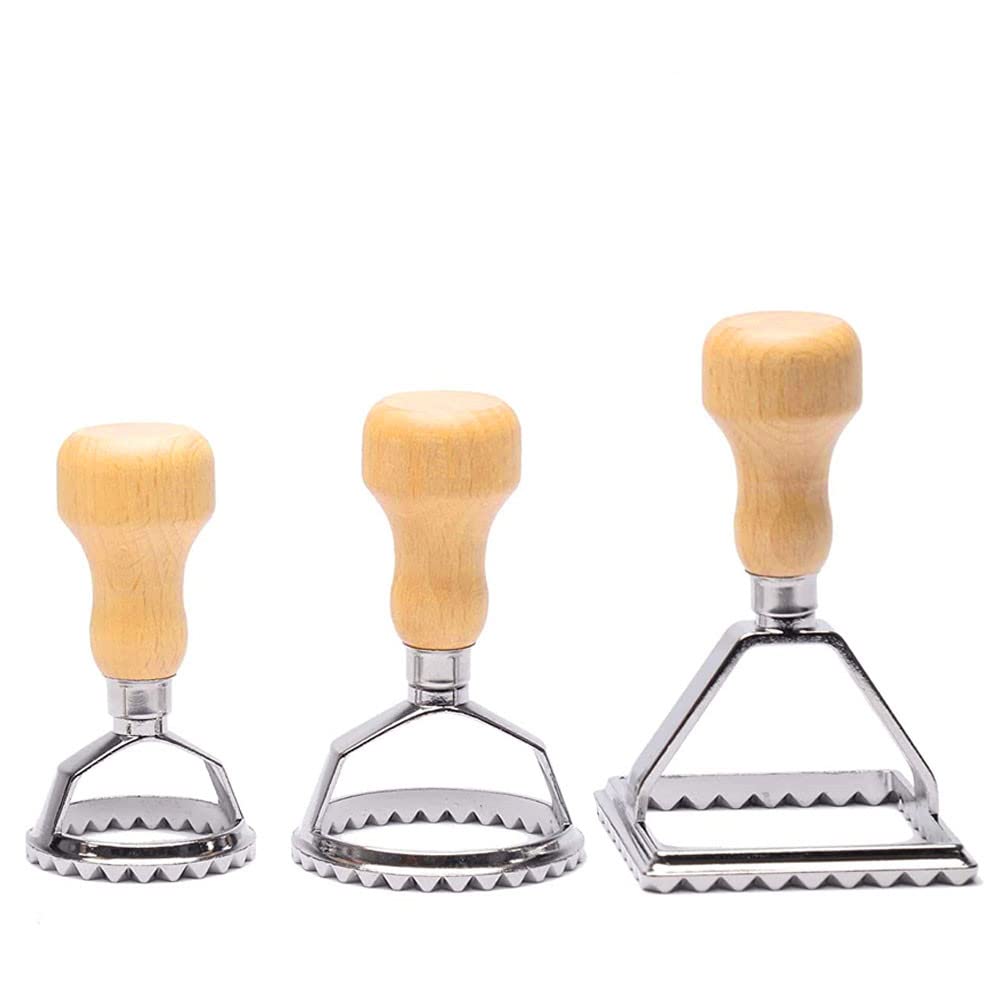 Delgeo Pasta Maker Cutter,Ravioli Stamp Maker Cutter,Suitable for Differeent Sizes and Types of Ravioi and Dumplings,Set of 3
