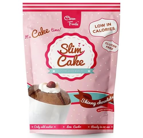 CleanFoods SlimCake 67 Kalorien Tassenkuchen l Schokolade Geschmack l 5 Tassenkuchen I Konjac Glucomannan I Glutenfrei I Zuckerfrei I in 60 Sekunden zubereitet l Mugcake