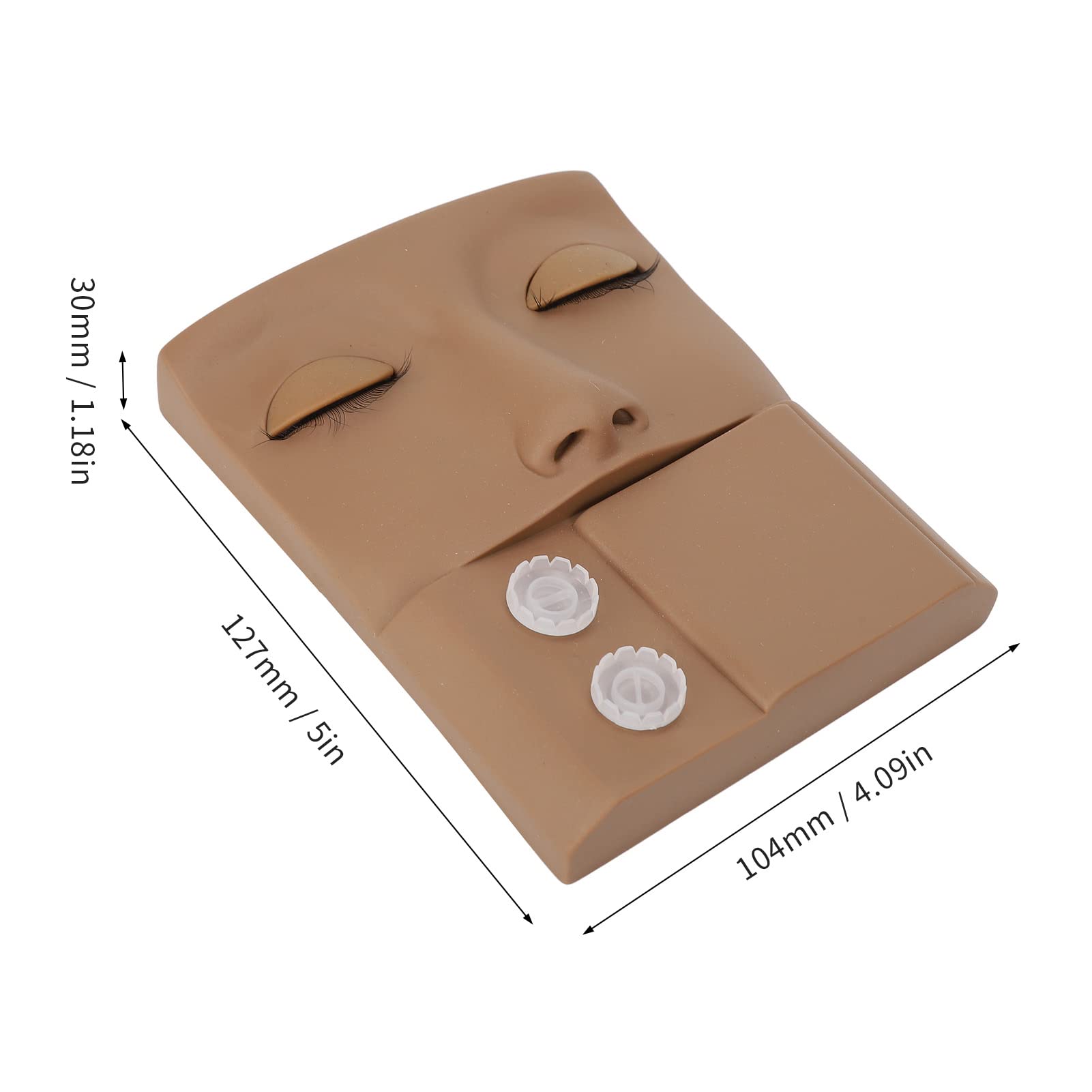 Uxsiya Makeup Mannequin, Replaceable Eyelid High Simulation Lash Mannequin Head Reusable Easy Better Practice for Salon(Coffee Color) - Image 4
