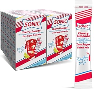 Sonic Singles To Go Powdered Drink Mix, Cherry Limeade, 6 Sticks Per Box, 12 Boxes (72 Sticks Total)