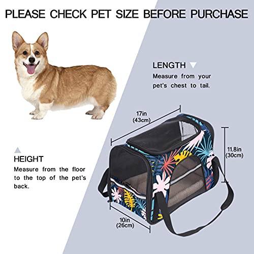 Sac de transport pour animal pliable au design tropical multicolore - 3