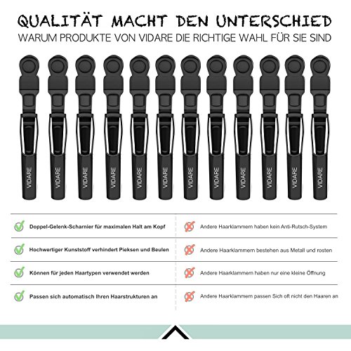 VIDARE, Styling, 12 fermagli a clip per capelli