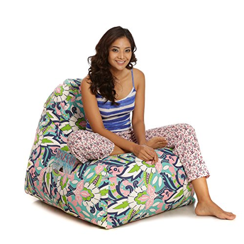 Image of Style Homez Hackey Cotton Canvas Floral Printed Bean Bag XXL Size Filled with Beans Fillers