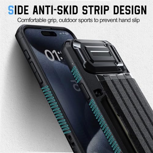 Protection d'objectif iPhone 15 Pro Max étui portefeuille robuste noir ENILSA - 7