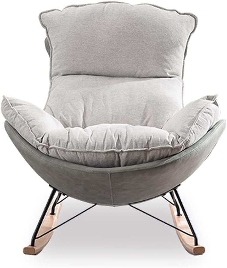 TOMYEUS Silla de Ocio for balcón, sofá pequeño de Tela Individual for apartamento, Mecedora, sofá de Madera for el hogar, Silla ergonómica (Color : B)