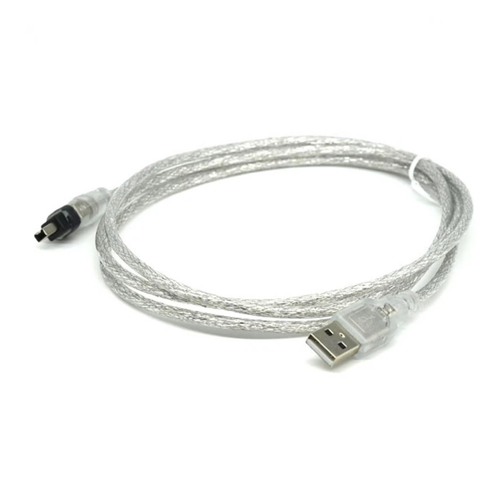Cavo dati 1394 Firewire da USB 2.0 a 4 pin a 6 pin, 150 cm, trasparente, connessione IEEE, scheda di acquisizione DV (4-6)