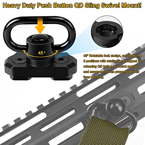 Two Point Traditional QD Sling 1.25" 2 Point Sling Swivels Mounts for Mlock