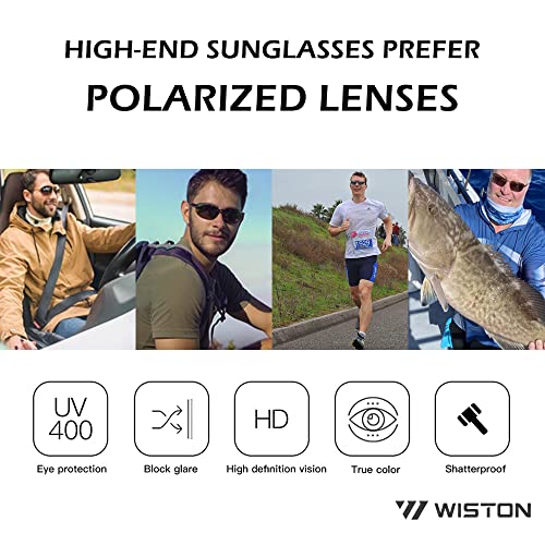 WISTON Sports Polarized Sunglasses for Men Women Tr90 Rimless Frame for Running Fishing Baseball Driving W80013
