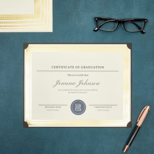 Juvale FBA_LEJUVO-CY-091216-02 50 Sheets Gold Foil Award Certificate Paper 8.5 X 11 thumb #5