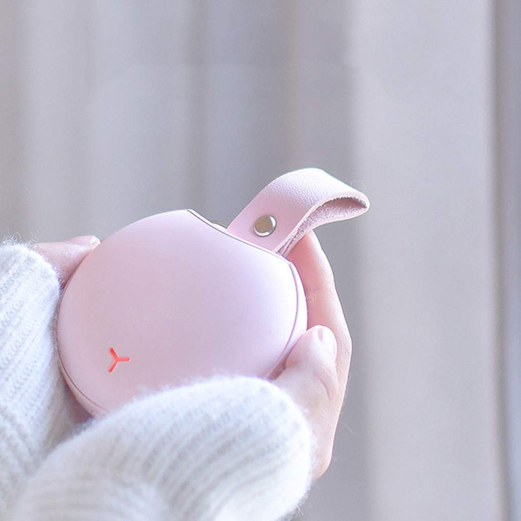 Scaldamani Ricaricabile Power Bank USB Scaldamani su Entrambi i Lati Scaldamani Elettrico Scaldamani Calore a Lunga Durata Riutilizzabile per Gli spostamenti Power Bank, Rosa