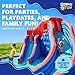 Sunny & Fun Deluxe Adventure Inflatable Water Slide Park – Heavy-Duty for Outdoor Fun - Climbing Wall, 2 Slides & Splash Pool – Easy to Set Up & Inflate with Included Air Pump & Carrying Case