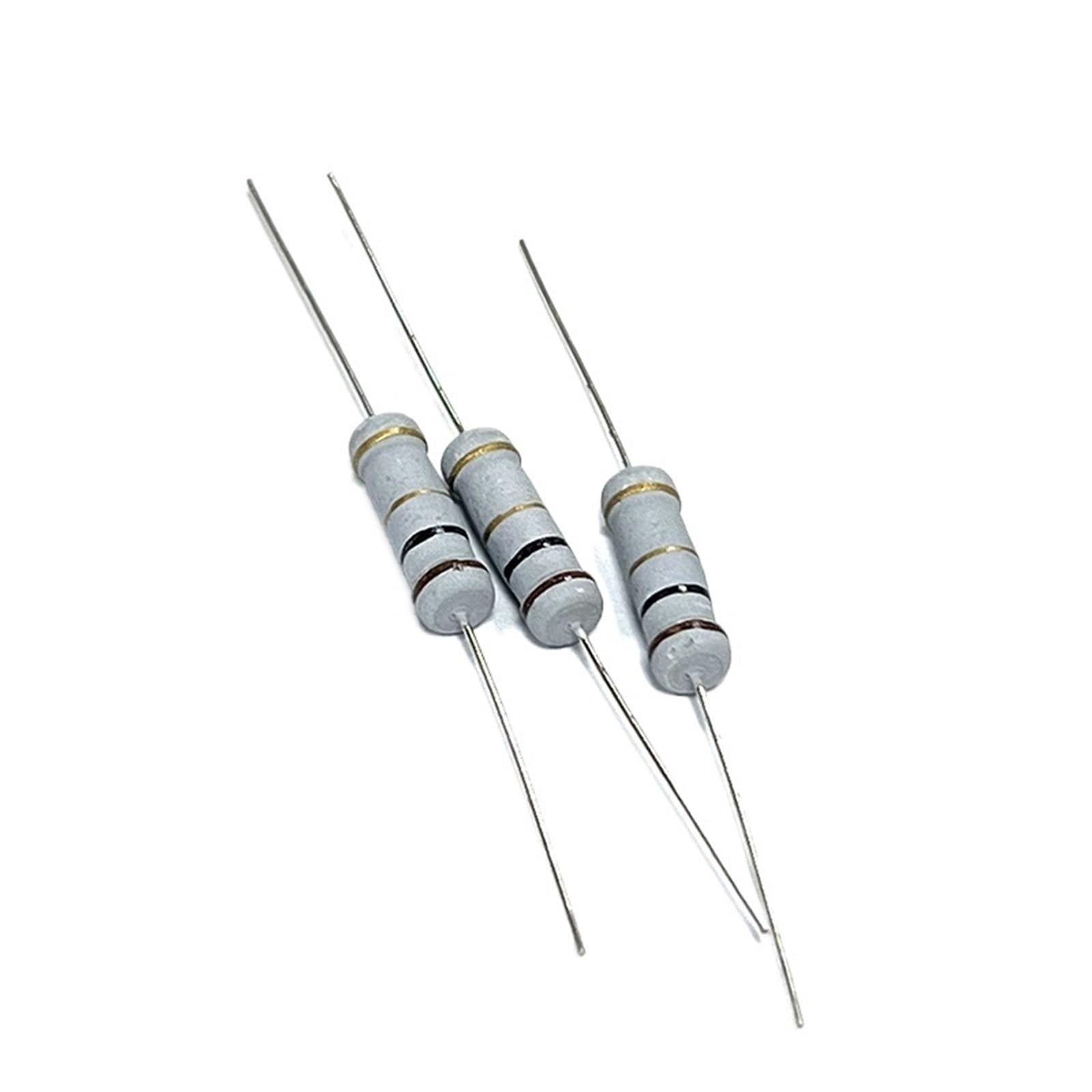 RISWEKFW 20pcs 2W Carbon Film Resistor 0.1R 10R 100R 1K 10K 100K 1M .1 10 100 R K Ohm 5% Resistance .1R~1M(CF 2W 3R3 20pcs)