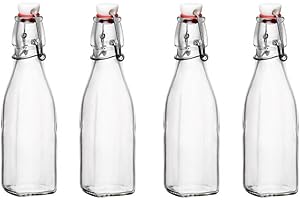 Bormioli Rocco Swing Top Glass Bottles (8.5 Oz, 4 Pack)
