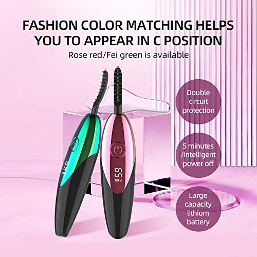 TECNOVIQ Heated Eyelash Curler, Rechargeable Lash Styler with 2 Heat Settings, Quick 24H Long-Lasting Curl, Portable Makeup Tool 3