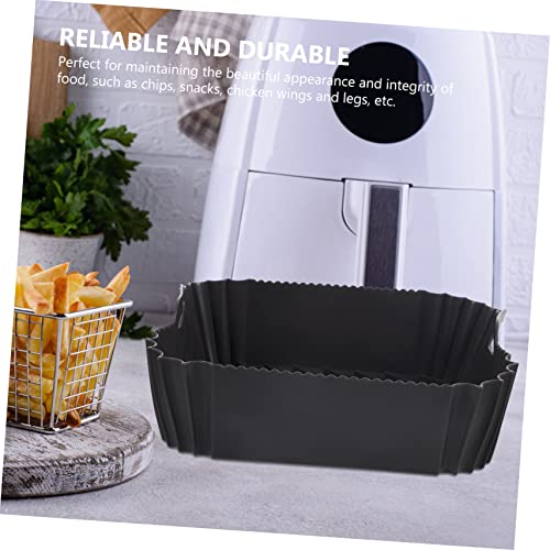 COLLBATH Heißluftfritteuse Silikontopf-backblech Ersatzkorbeinsatz Silikon Topf Backblech Tabletts Dampfgarkorb Aus Silikon Airfryer Topf Tauschen Wiederverwendbar Ofen Quadrat Kieselgel – Bild 7