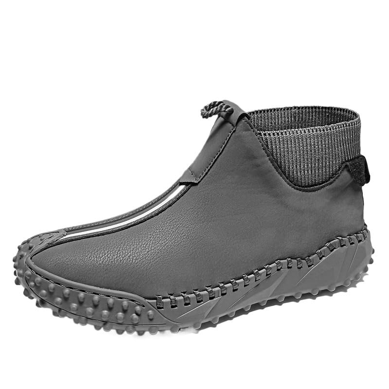 Men's Retro Soft Sole Slip-on Casual Shoes Fashionable Patchwork Round Toe Oxford Shoes Men Comfortable Versatile Shoes for Travel Driving Mountaineering