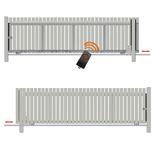 Preisvergleich Produktbild BAUER - Schiebetor Bausatz H=100, B=380, mit Antrieb Silbergrau