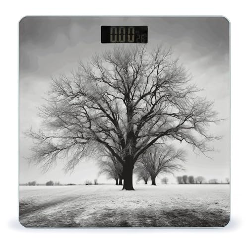 Báscula digital de baño con vidrio templado y pantalla LCD miniatura 1
