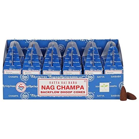 STC Backflow Dhoop Cones NAG CHAMPA - 1 Box of 24 Cones Cover