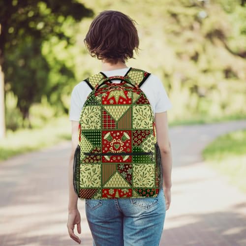 Sac à dos d'école grand volume contre le mal de dos | Sac de voyage décontracté patchwork - 6