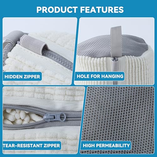 2 Pcs Shoe Washing Machine Bags - Laundry Shoe Bags for Washer and Dryer, Reusable Tennis Shoe Washing Bag, Microfiber Cleaning Bags, Includes Adjustable Shoe Trees4