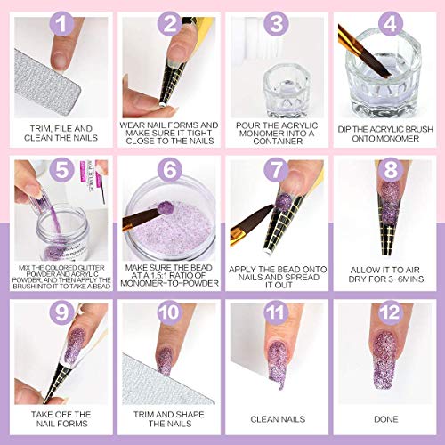 Morovan Acrylic Nail Kit With Everything Professional Kit for French Acrylic Nail Tips Beginners (Multi-colored)
