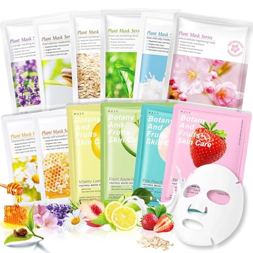 CharmChic 12 Pezzi Maschera Bellezza Viso, Maschera Idratante