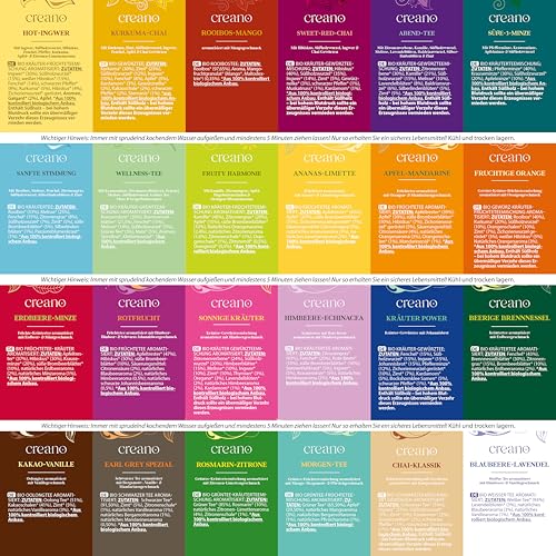 Image of Creano Organic Herbal Tea & Tea Gift Set inchWORLD OF TEA inch - 72 tea bags in 24 different varieties - 144g*