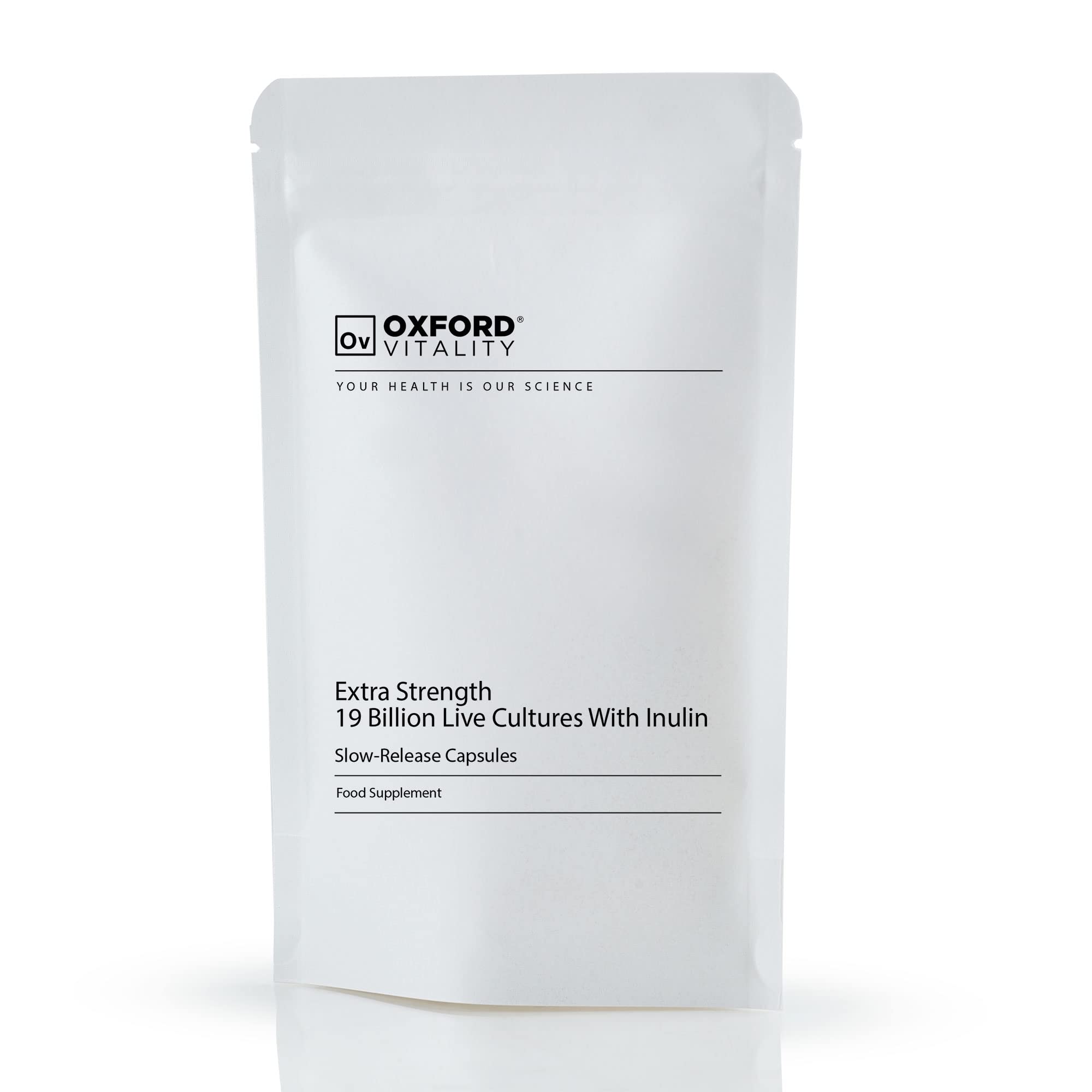 Live Cultures with Inulin Capsules | Digestion | Friendly Bacteria | Multi-Strain Complex | Slow Release Capsules | Oxford Vitality