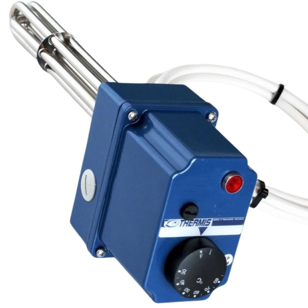 TRG 11 Heizstab Heizpatrone mit Thermostat 1 1/2 Zoll G6/4 Gewinde 4,5 kW 3/400 V Heizelement für Boiler Warmwasserspeicher