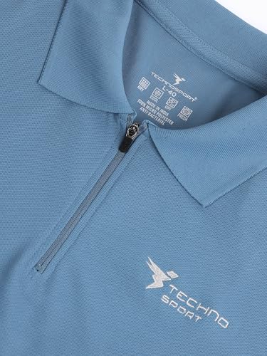 Image of TECHNOSPORT Men's Slim Fit Full Sleeve Polo T-Shirt with Collar, MATPIQ Quick Dry Moisture Wicking Polo Tee for Gym Sports Golf and Casual Wear