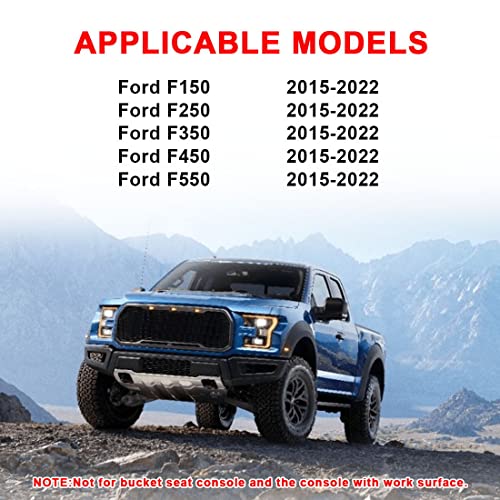 Autojare Center Console Cover Anti-Scratch Armrest Cover Pu Leather Armrest Box Protective Cover Fit For Ford F150 F250 F350 F450 F550 2015-2022 With 40/20/40 Jump Seat #TOP6