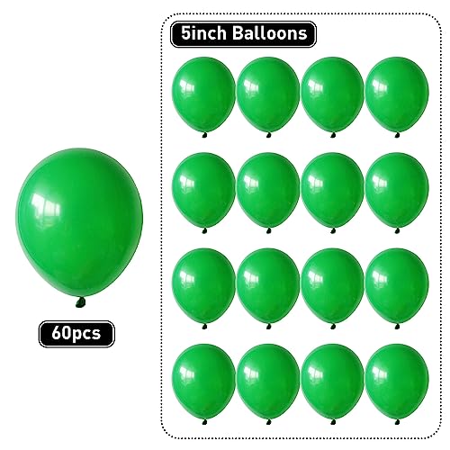 Image of Dark Green Balloons 60pcs 5inch Small Deep Green Latex Balloon for Balloon Garland Arch 5'' Round Mini Dark Green Balloons for Birthday Party Decoration DIY Christmas Tropical Jungle Safari Woodland