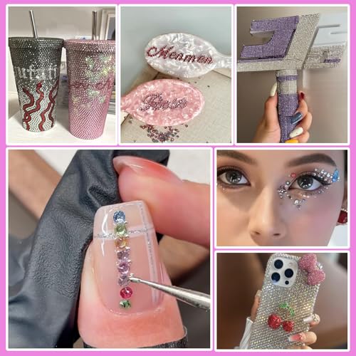 Image of 50000Pcs Resin Rhinestones for Bedazzling Kit, 48 Color 3mm Flatback Gems for Crafting Diamond Art with Jewelry Glue & Tools for Nail Book Painting