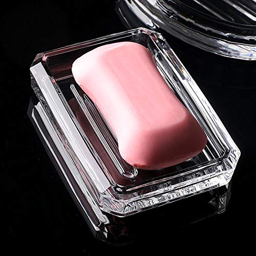 Luzen 1Pc Rectangle Glass Soap Dish Bar Soap Holder Soap Saver Tray Soap Case Soap Box Holder For Shower Bathroom Kitchen thumb #1