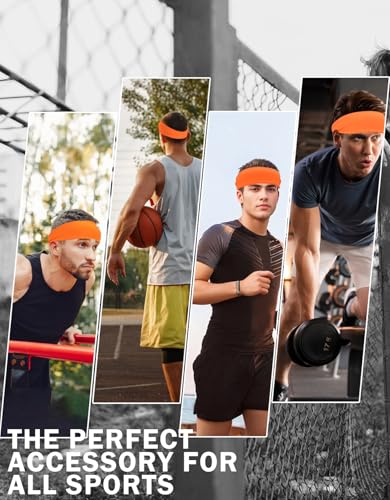 Image of Headbands for Men & Women, Sweat Headband Non-Slip Sweatband Sports Running Cycling Yoga Basketball Workout Football Training