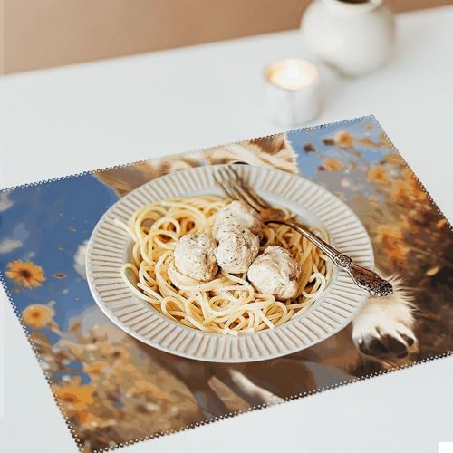 Set de table imprimé Corgi lavable pour repas de famille convivial