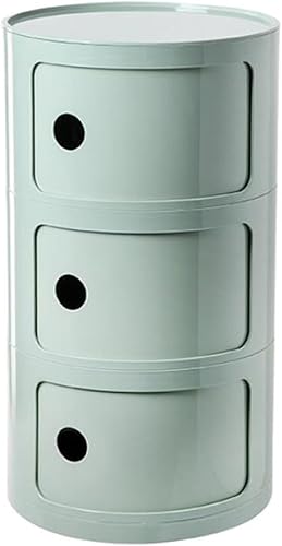 Mesita de noche de almacenamiento de estilo moderno de 3 niveles, mesa auxiliar redonda resistente, cajón de gabinete de baño, armario de esquina,