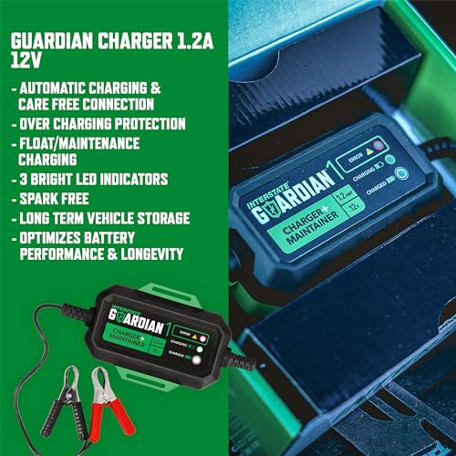 Interstate Batteries 12V Battery Charger and Maintainer Portable, Automatic, Trickle Charging for Automotive, AGM, Floo - Additional View