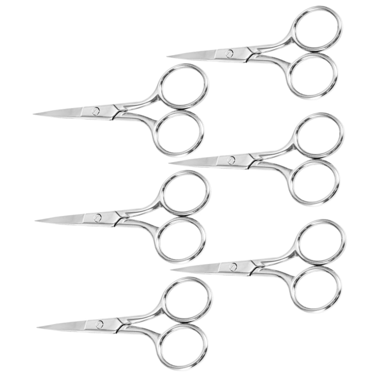 Healeved 6pezzi Forbici Piccole in Acciaio Inossidabile per Sopracciglia Forbici per Peli del Viso Strumenti di Bellezza Portatili per Casa e Viaggi
