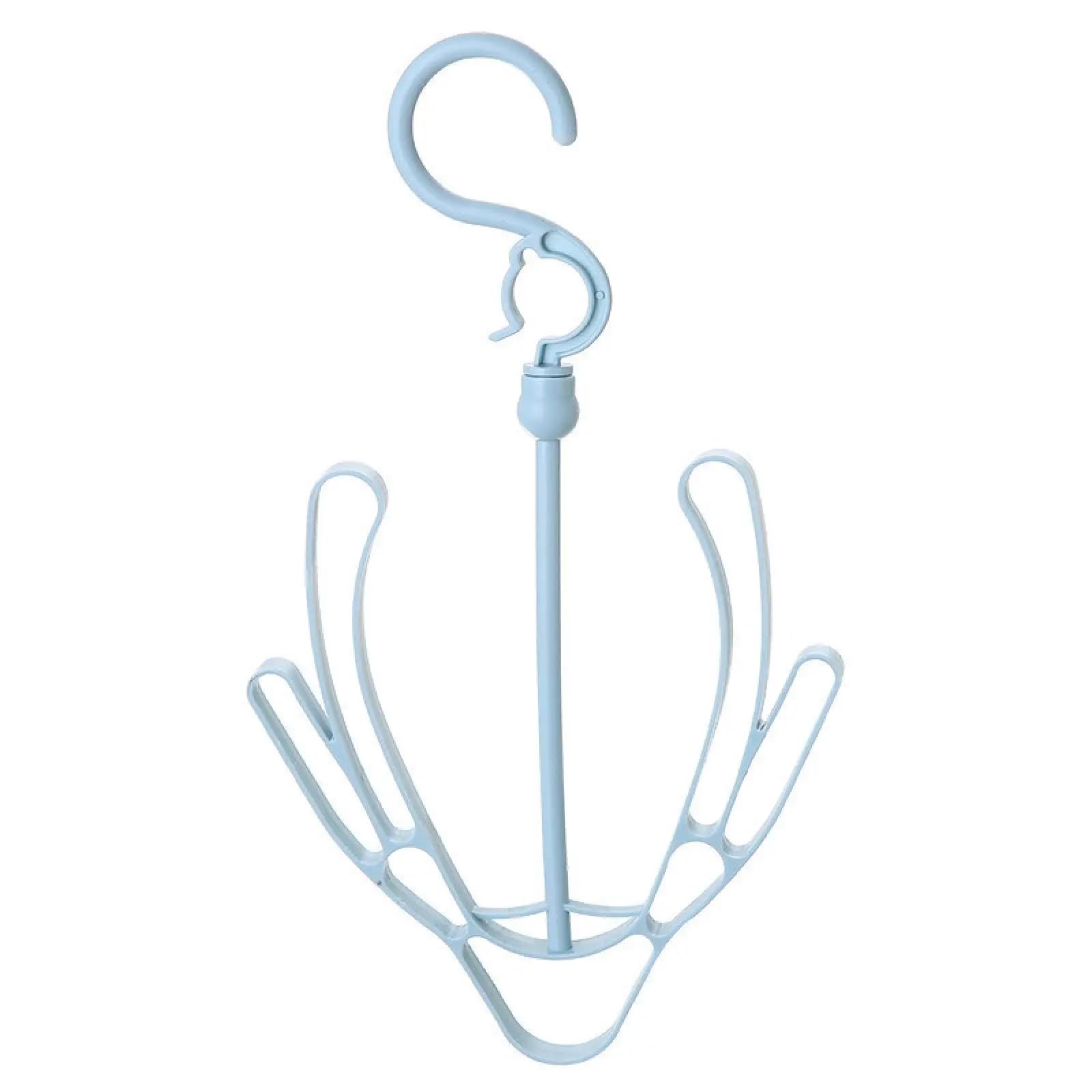Ilumos 3-Pack Windproof Double Hook Multifunctional Plastic Hangers For Balcony Shoe Rack And Outdoor Accessories(Blue)