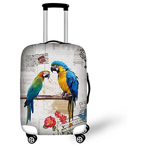 Travel Luggage Covers,CAIWEI Big Mouth Parrot Suitcase Protective Cover Fits 18”-30” (S (18"-22" Cover)) Cover