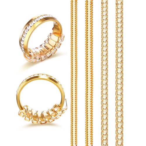 ANZAILALA Ring Size Adjuster for Loose Rings – 4 Sizes Ring Sizer Ring Tightener Resizer Fit Spiral Silicone Tightener Set(4 Pcs,Gold) ANZAILALA Ring Size Adjuster for Loose Rings – 4 Sizes Ring Sizer Ring Tightener Resizer Fit Spiral Silicone Tightener Set(4 Pcs,Gold)