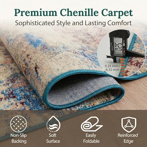 Image of Dream Weaverz Anti Slip Rectangular Carpet for Living Room & Hall | Silk | Flat Woven Soft Washable Floor Mat for Home, Bedroom Floor & Kitchen | Durable Anti Skid Rug for Daily Use (4 X 6) feet