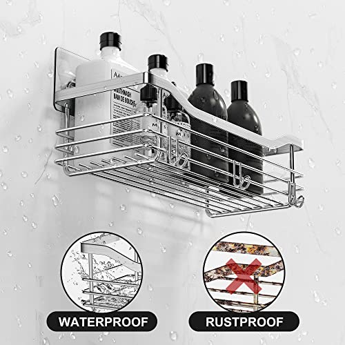 Orimade Shower Caddy No Drilling Stainless Steel Adhesive Shower Shelf for Shampoo Conditioner,Rustproof, 2 Pack (Silver) - Cosy Home Interiors Orimade Shower Caddy No Drilling Stainless Steel Adhesive Shower Shelf for Shampoo Conditioner,Rustproof, 2 Pack (Silver) - Image 4