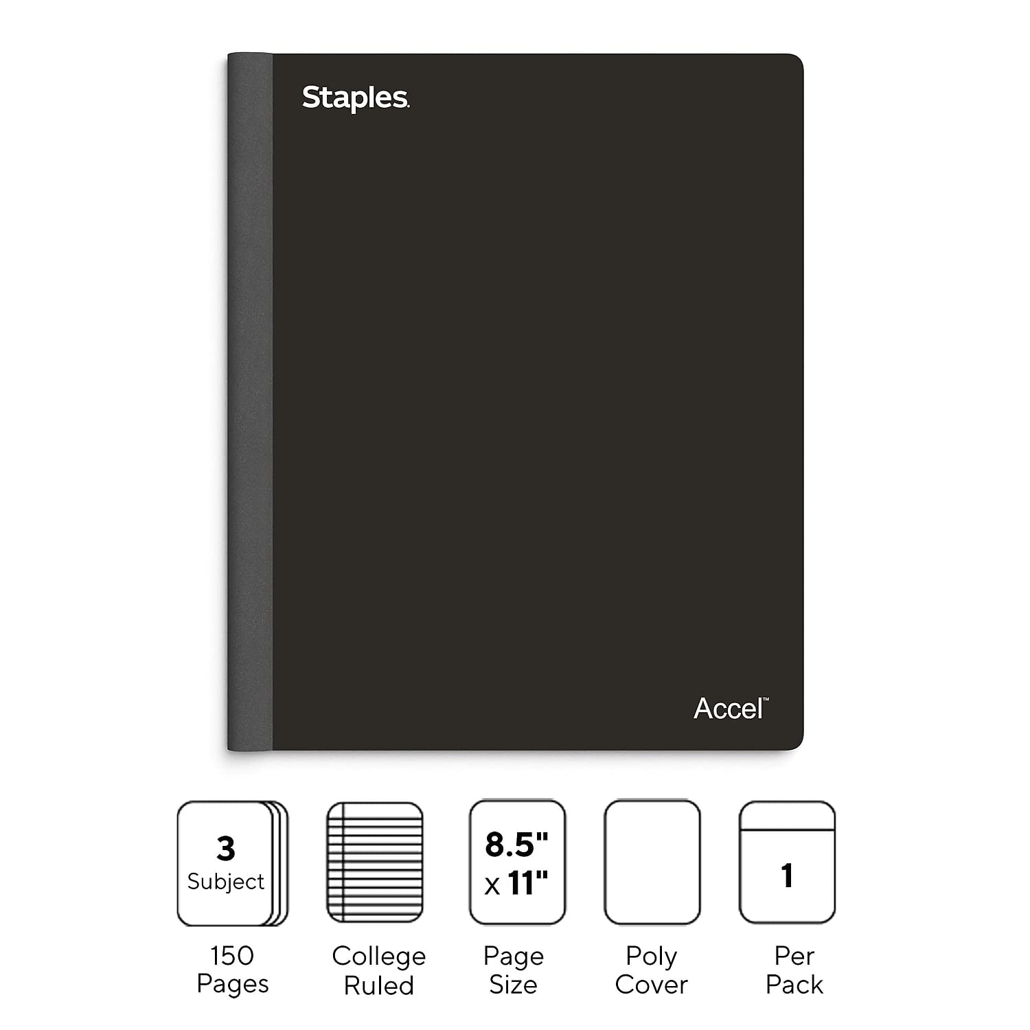 新リスト全集Suppl Ⅲ  TECHNICAL STUDIES 3EMB STAPLES Premium 3-Subject Notebook, 8.5