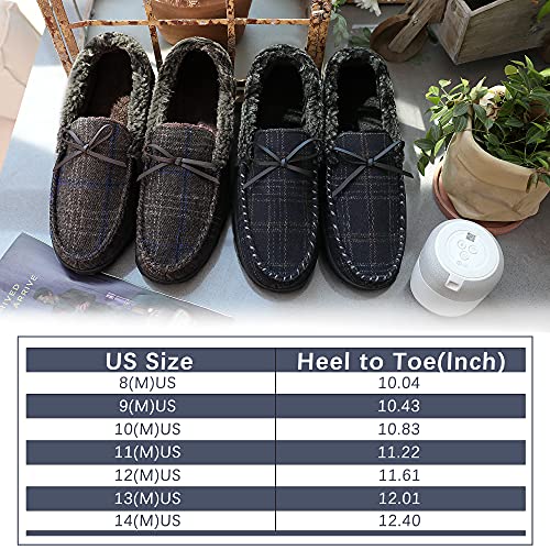 Bigwow Men's Moccasin Slippers Comfy House Slipper with Memory Foam Fleece Slip On Non-Slip Indoor Outdoor Shoes for Men3