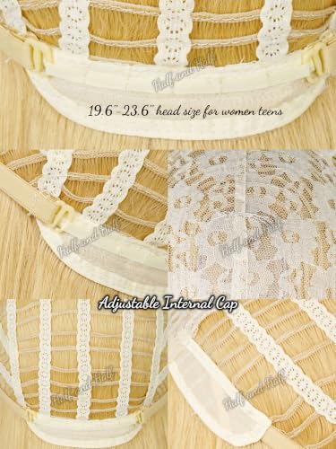 Image of Long Straight Blonde Anime Game Princess Cosplay Wig with Braid for Women | 27.5'' Light Golden Center Part Wigs Synthetic Hair for Halloween Party Costumes